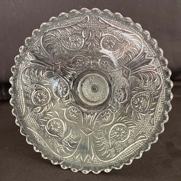 Vintage Pair Duncan Miller Sandwich Glass Candlesticks - Picture 5 of 5